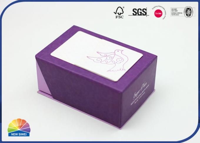 Purple CMYK Paper Packaging Gift Box Matte Lamination Hot Stamping Custom 0