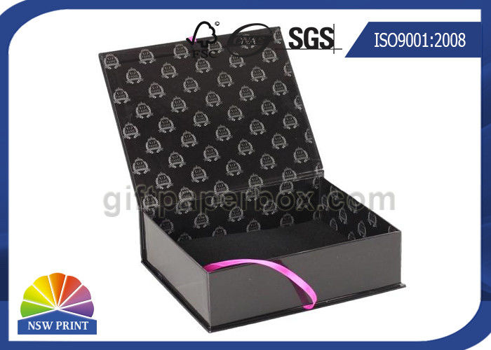 Customized Design Ribbon Closure Cardboard Gift Box 4C Printing