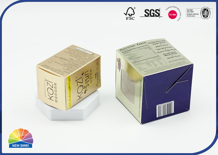 Auto Locked Bottom Folding Carton Box 325gsm Gold Paper With Logo Embossing