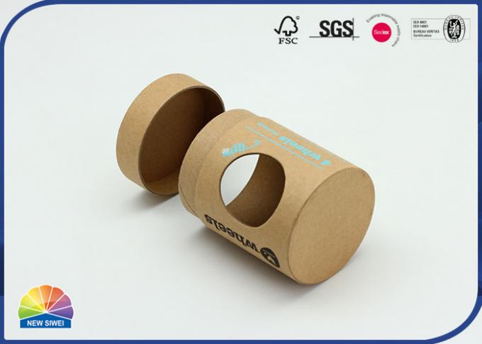 Eco Kraft Core Disc Closure Paper Tube Packaging Die Cut Window 0