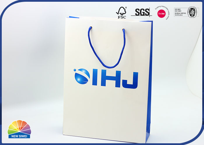 Luxury Paper Gift Bag Matte Lamination Custom Logo With Nylon Handle