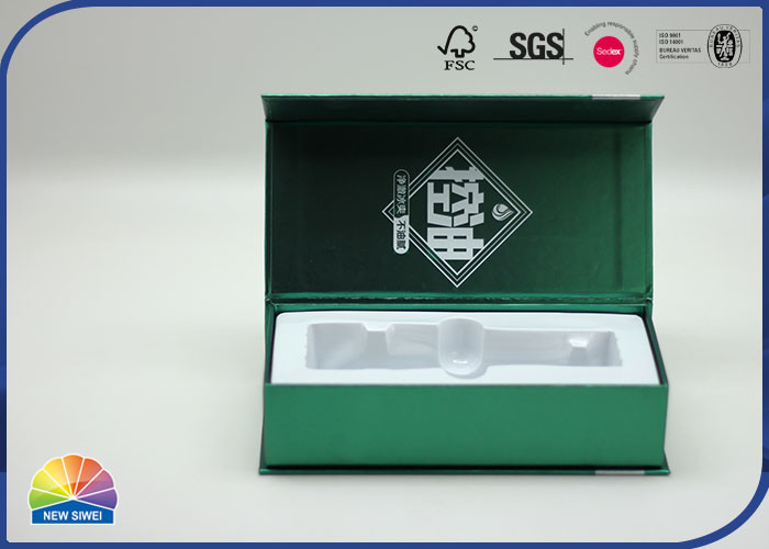 Green Customized Paper Gift Boxes With Lid Gift Packing Box Pantone Print