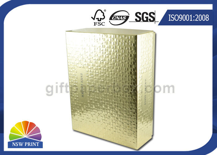 Embossing Textured Rigid Gift Box / Rigid Paper Box Packaging For Cosmetics