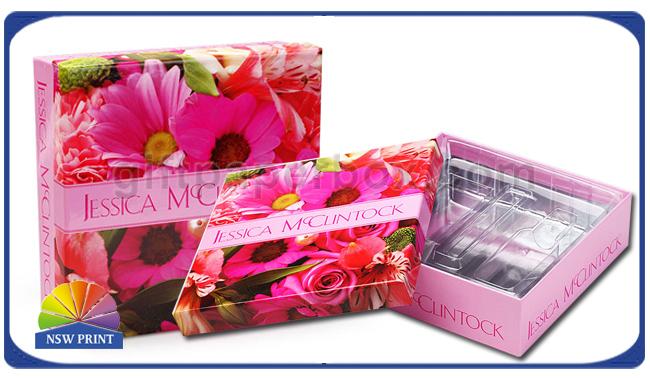 CMYK Printing Plastic Tray Custom Paper Gift Box for Cosmetic Skincare Promotional 0