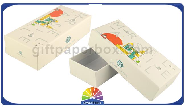 Logo Printed Custom Rigid small paper gift boxes for Setup With Lift Off Lid 0