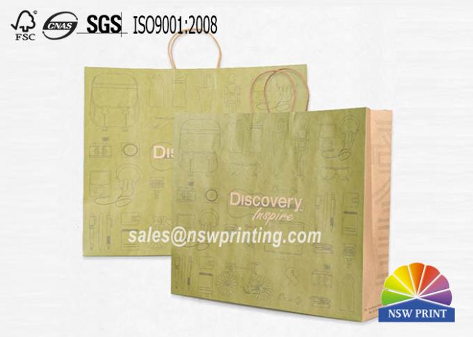 Custom Recycle Brown Kraft Portable Paper Gift Bags With Screen Printing 0
