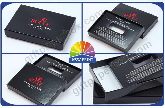 Glossy Lamination Black Rigid Gift Paper Box with Paper Tray , Electronics Packaging Box 0