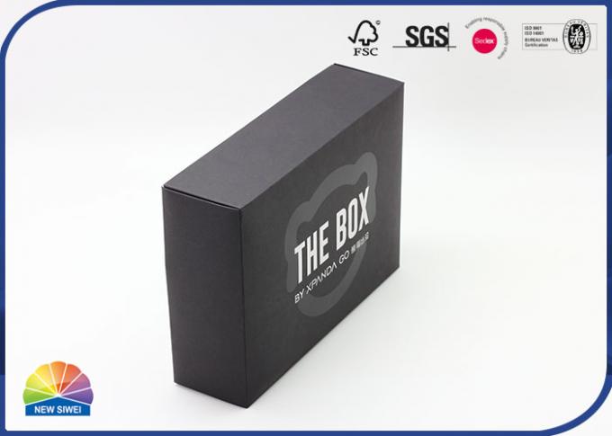 350gsm Black Paper Carton Box Shoes Packaging Large Paper Box 0