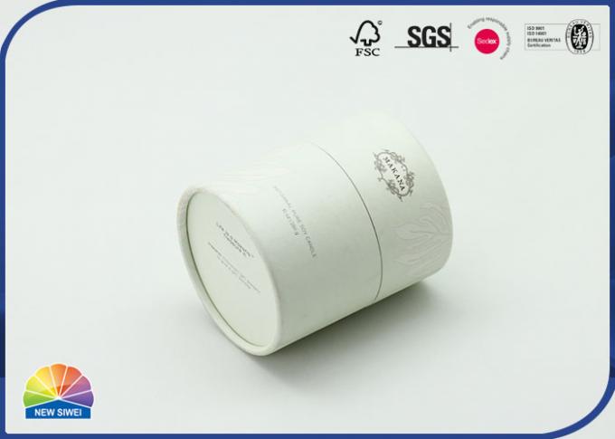 UV Print White Kraft Paper Packaging Tube Pack Artisanal Candle 0