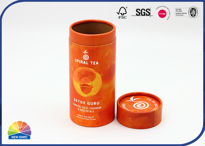 Tea Packaging Eco Kraft Paper Tubes Bespoke CMYK Print