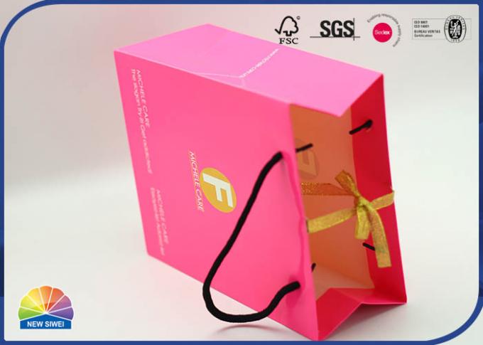 350g Coated Paper Shopping Paper Gift Bags Customized Logo With Nylon Handle 0