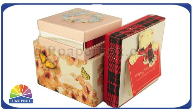Greeting Gift Cards Decorated Custom Paper Gift Box Packaging Rigid For Christmas 1