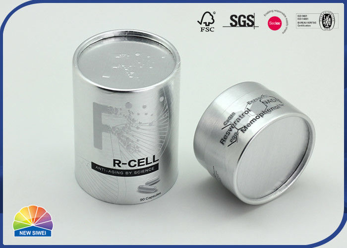 Silver Stamping Food Supplement Waterproof Sealed Paper Tube Box