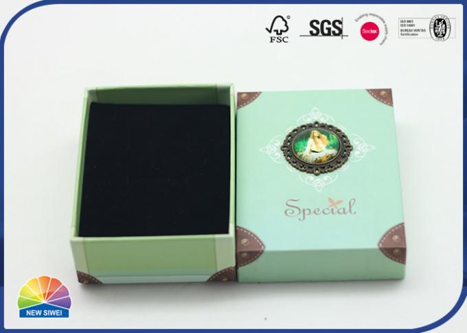 Brooch Gift Paper Packaging Box Custom Logo Print With Sponge Insert 0