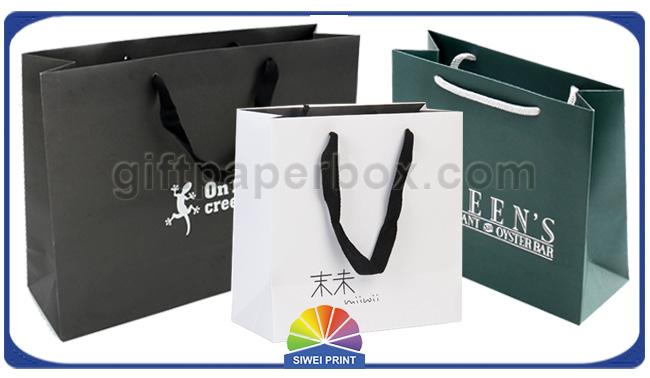 Durable Black Matte Cotton Handle Custom Paper Shopping Bags for Clothing Apparel 1