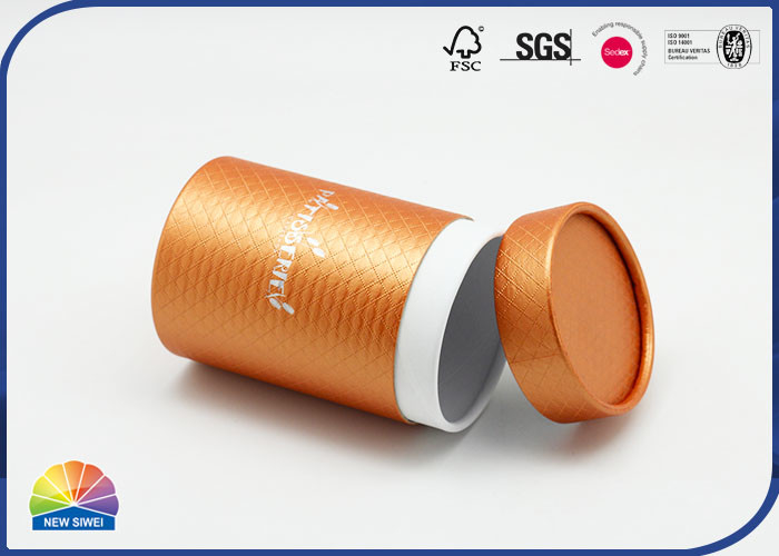 Logo Sliver Stamping Paper Packaging Tube Storage Container