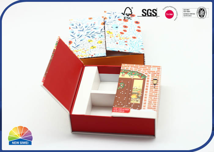 Reusable 4C Printed Hinged Lid Gift Boxes Customized For Christmas Product