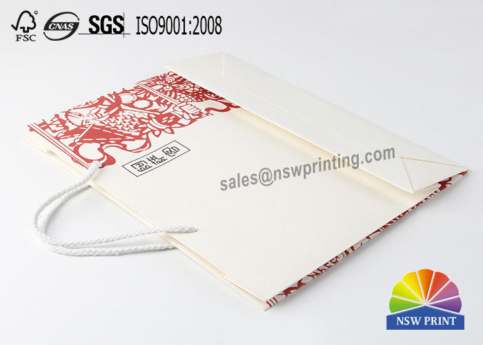 Customizable Printing Cardboard Paper Shopping Bags With Cotton Rope Handle