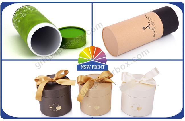ISO Customized Cardboard Packaging Tubes Ribbon Bowknot Paper Can 0
