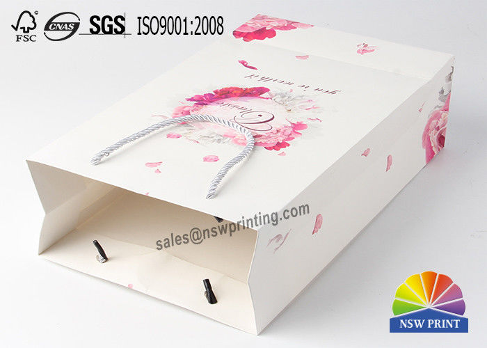 PP Rope Handle 	Custom Paper Shopping Bags With Fancy Design Printing