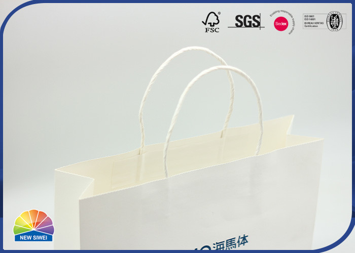 Luxury Fragrance White Kraft Paper Bags Packaging Portable 180gsm Thickness