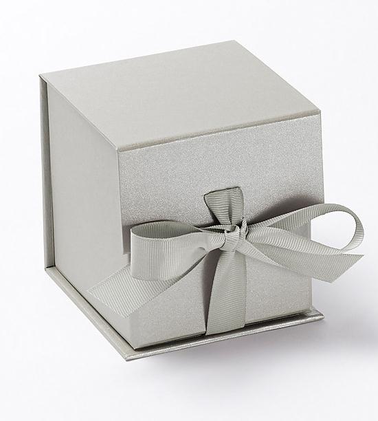 Rigid Cardboard Hinged Lid Gift Box , Logo Printed Jewelry Gift Box With Ribbon Closure 0