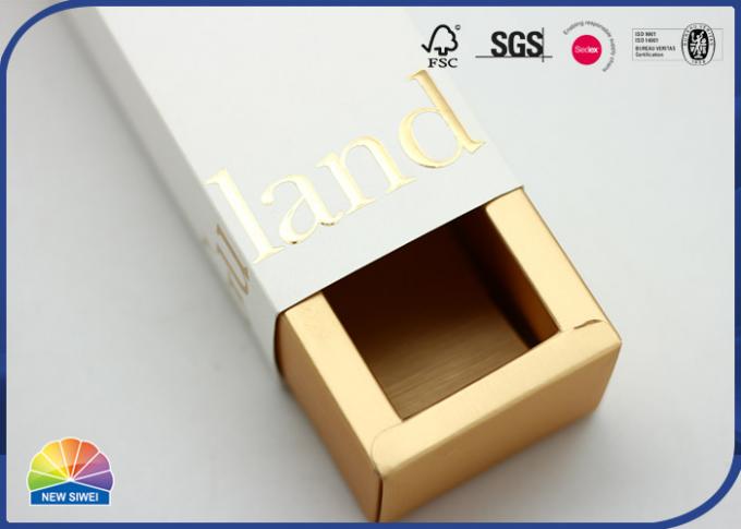 C1S Paper Drawer Folding Carton Box Customized Gold Stamping Logo Sleeve 0