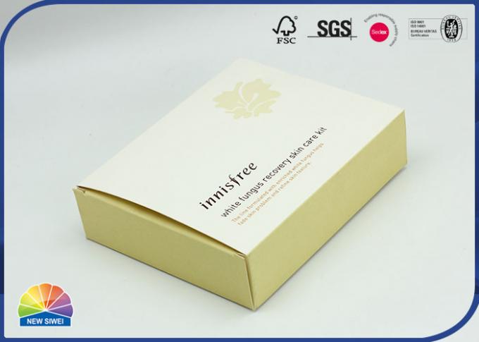 4c UV Print White Kraft Paper Folding Cosmetic Box Debossing Logo 0
