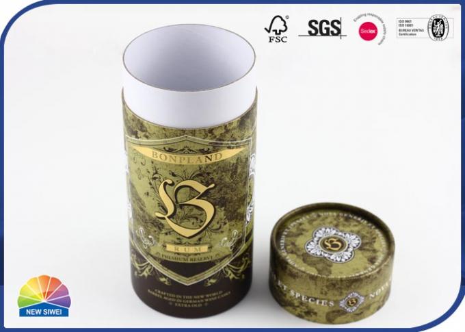 Printed Cardboard Round Box Paper Cans / Custom Paper Packaging Tube 0