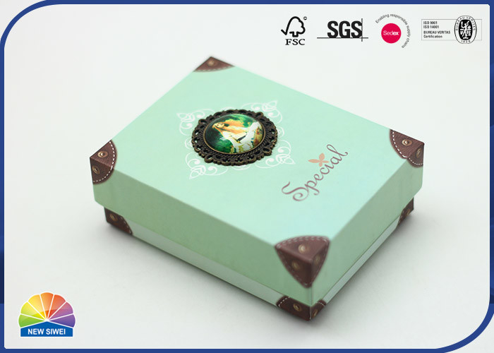 Brooch Gift Paper Packaging Box Custom Logo Print With Sponge Insert