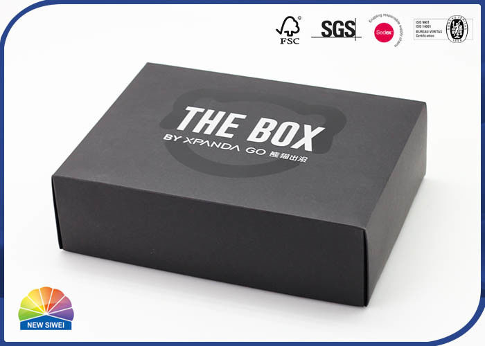 Apparel &amp; shoes Packaging 350gsm Black Card Paper Folding Box