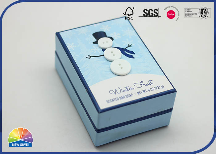 Christmas Snowman 4C Printed Customized Size Rigid Shoulder Box With Buttons