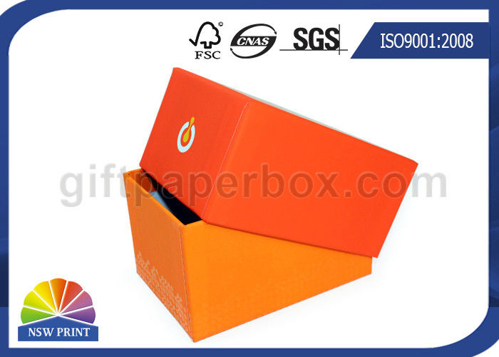 Fashion 2 Piece Full Color Printed Setup Boxes Jewelry Gift Box Orange