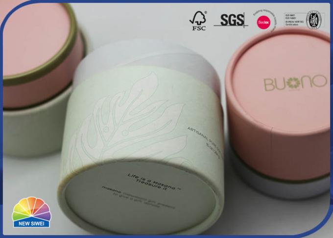 Earth Friendly 4C Printed Candle Packaging Round Cylinder Tube Customized Logo Box 0