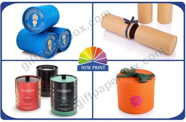 Small Lovely Cylinder Round Cardboard Gift Box Paper Packaging Tube with Ribbon and Lids 0