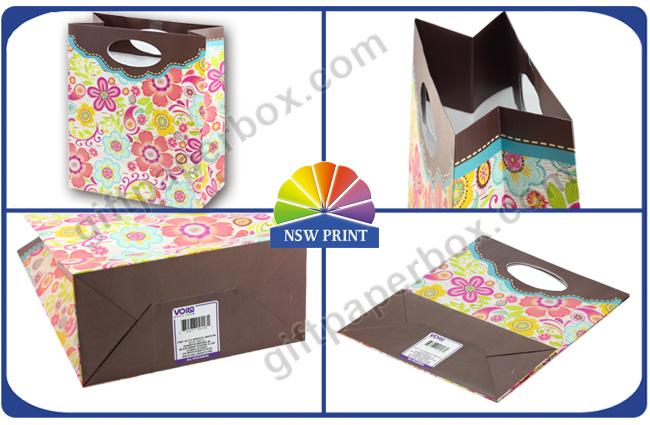 Cute Personalized Small Wrapping Paper Gift Bag with Die Cut Handle for Gift Packaging 0