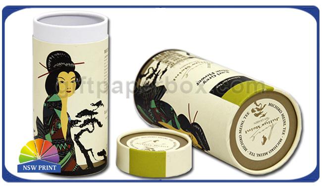 Food Grade Paper Cardboard Tube Packaging / Round Cylinder Packaging Box for Tea 0