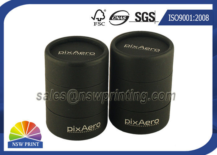 Personalized 3 Pieces Black Rigid Paper Cans Packaging Fancy Cylinder Gift Boxes