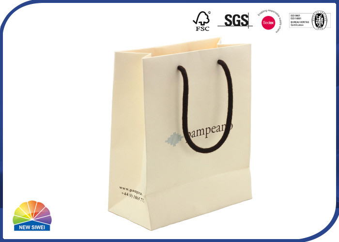 Recyclable Cotton Handle Kraft Paper Bags For Perfume Packaging Soft Touch Thickness