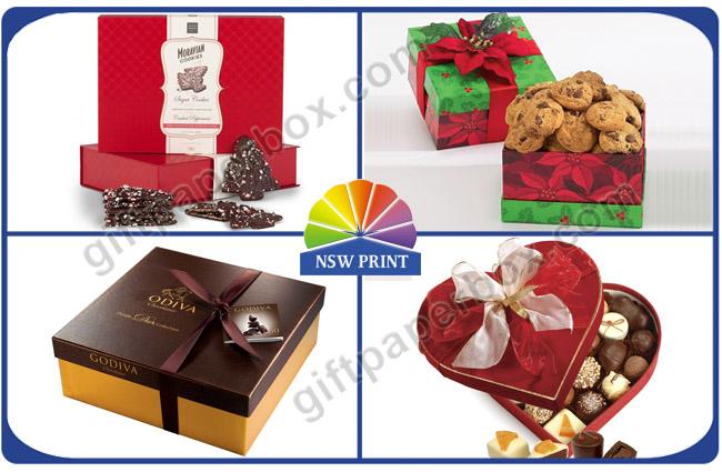 Cookie / Chocolate Paper Gift Box Customized Gift Wrapping Boxes With Art Paper 0