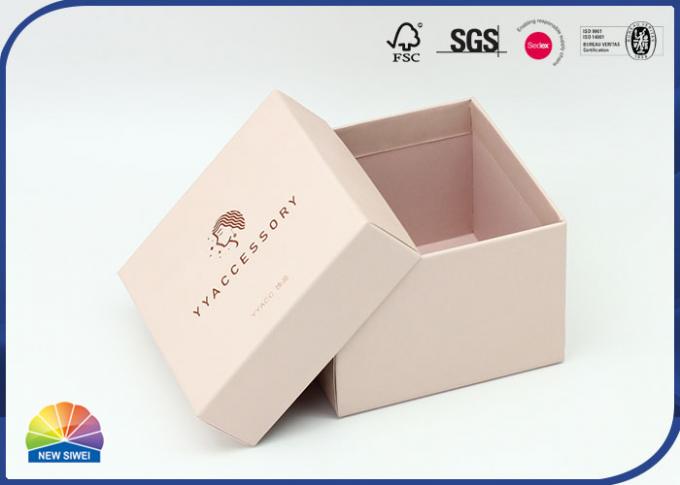 Matte Print Cubic Pink Paper Box Necklace Gift Package With Lid 0