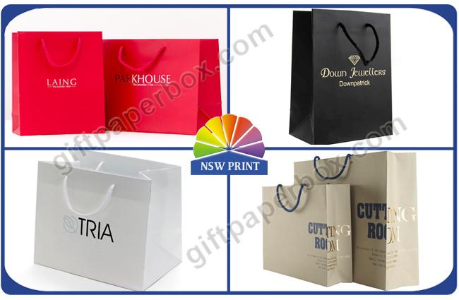 Coated Paper Custom Printed Shopping Bags with  Handle of Cotton Rope , Eco friendly 0
