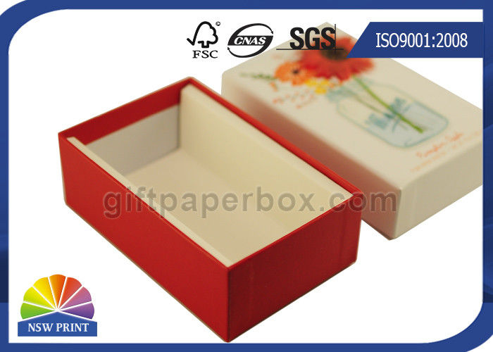 Flower Decorated Luxury Rigid Gift Box / Cardboard Gift Box For Soap Packaging