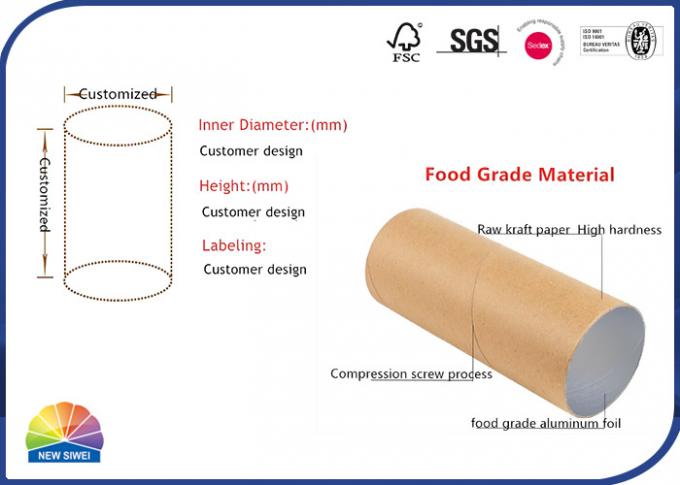 Slim Rigid Cardboard Paper Packaging Tube With Paper Lid Food Grade Cylinder 1