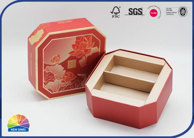 Gold Stamping Logo Octagonal Paper Box With Lid Festival Present Package 0
