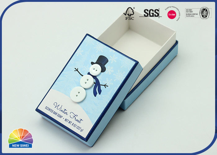 Snowman 350gsm C1S Paper Rigid Shoulder Box Buttons Decorated