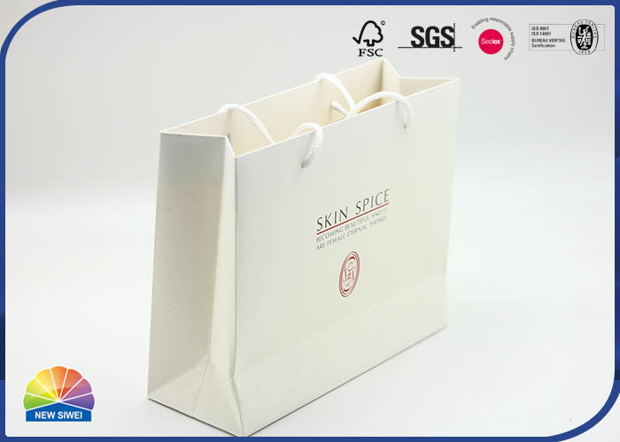 350g Coated Paper Shopping Bags Matte Lamination Customized Logo With Handle