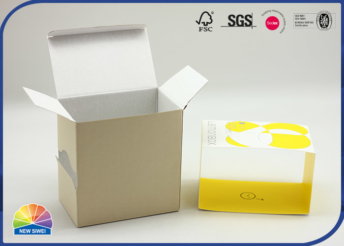 Slotted Corrugated Packaging Box Custom Printed Boxes With Gloss Spot UV Logo