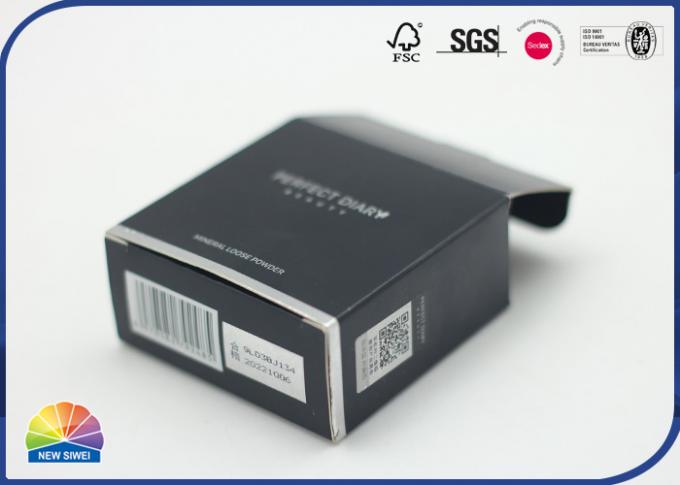 Cosmetic Packing Folding Carton Box With Luxury Matte Black Color Recyclable 0