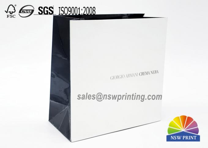 Fashion Custom Paper Shopping Bags / Paper Carry Bag With Ribbon Handle 0